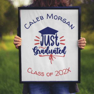 Affiche Juste Gradué Rouge & Bleu Personnalisé
