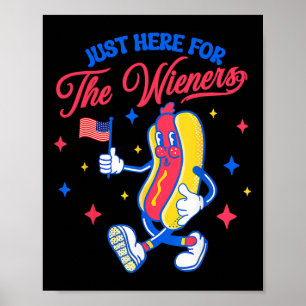 Affiche Juste Ici Pour Les Wieners 4 juillet Hot Dog 1