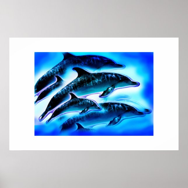 Affiche Juste l'art animal des dauphins (Devant)