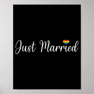 Affiche Juste Marié Lgbtq Mariage gay Lesbian mariée Gay H