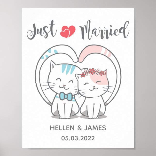 Affiche Juste marié Mariage de chat (Devant)