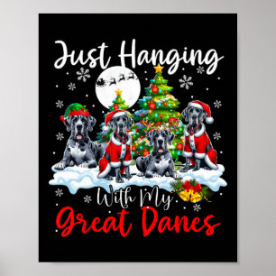 Affiche Juste Pénétrer Avec Mes Grands Danois Noël Trois P