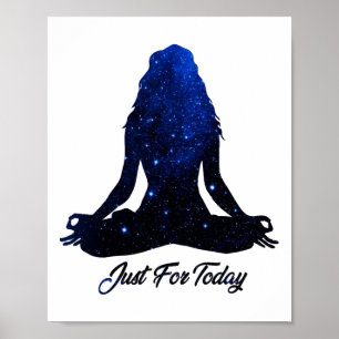 Affiche Juste pour aujourd'hui Méditation Sérénité Yoga Aa