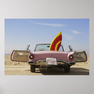 Affiche Juste signe et planche de surf mariés