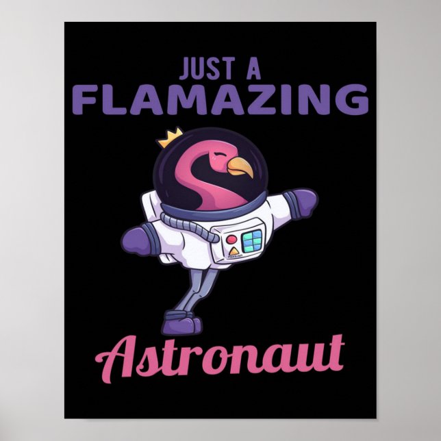 Affiche Juste Un Astronaute Flamazateur | Flamant rose Lov (Devant)