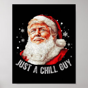 Affiche Juste un enfant Noël drôle Père Noël Trump Noël