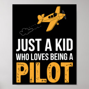 Affiche Juste Un Enfant Qui Aime Être Un Avion Pilote Équi