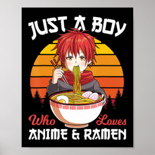 Affiche Juste Un Garçon Qui Aime Anime Et Ramen Otak Japon