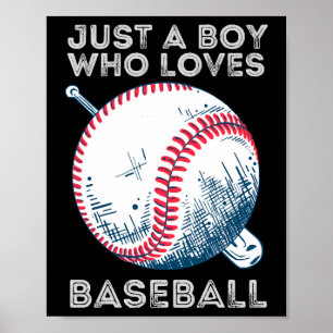 Affiche Juste un garçon qui aime baseball Batter baseball