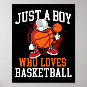 Affiche Juste Un Garçon Qui Aime Bysketbyll - Joueur Hoops