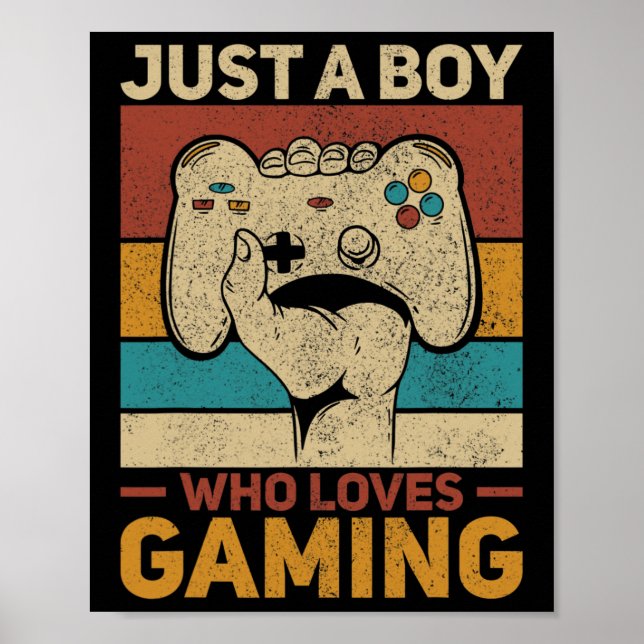 Affiche Juste Un Garçon Qui Aime Jouer Apparel Vidéo Jeu (Devant)