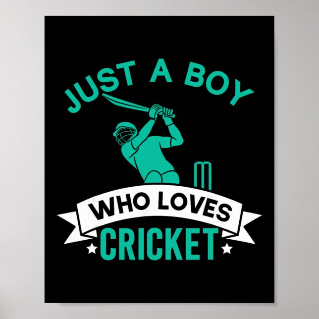 Affiche Juste un garçon qui aime joueur de cricket drôle d (Devant)