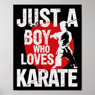 Affiche Juste un garçon qui aime Karate Arts Martiaux
