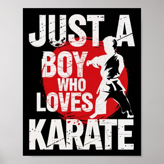 Affiche Juste un garçon qui aime Karate Arts Martiaux (Devant)