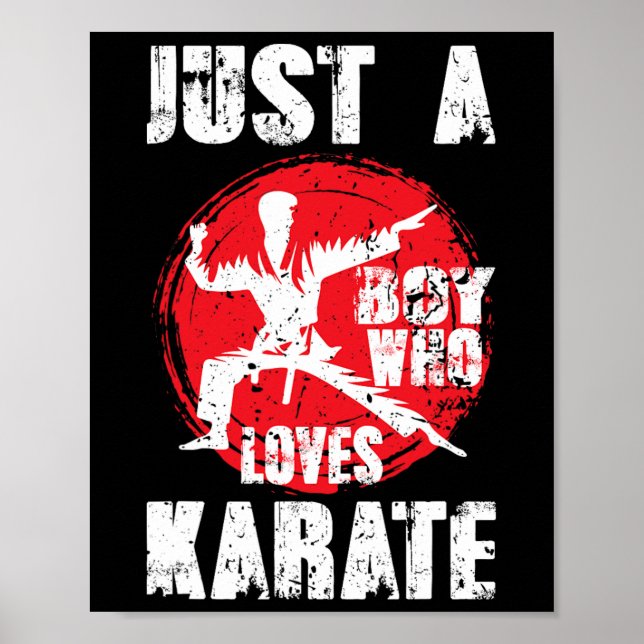 Affiche Juste Un Garçon Qui Aime Karate Drôle Dire Martial (Devant)