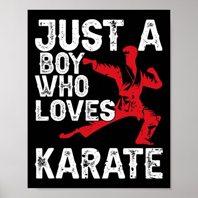Affiche Juste Un Garçon Qui Aime Karate Drôle Dire Martial (Devant)