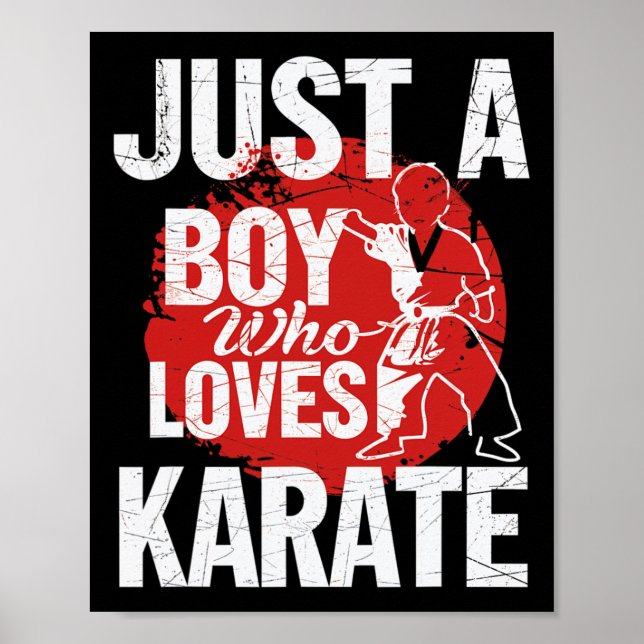 Affiche Juste un garçon qui aime Karate Martial Arts Kid c (Devant)