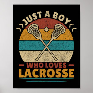 Affiche Juste Un Garçon Qui Aime Lacrosse Joueur Lax Amate