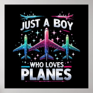 Affiche Juste un garçon qui aime les avions