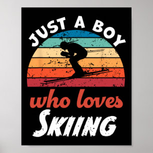 Affiche Juste Un Garçon Qui Aime Les Enfants En Ski Garçon