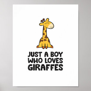 Affiche Juste un garçon qui aime les girafes