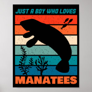 Affiche Juste Un Garçon Qui Aime Les Manates - Retro Anima