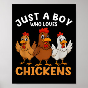 Affiche Juste Un Garçon Qui Aime Les Poulets Enfants Garço