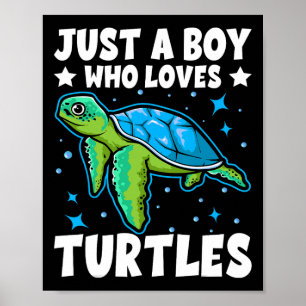 Affiche Juste Un Garçon Qui Aime Les Tortues Lover Dons Me