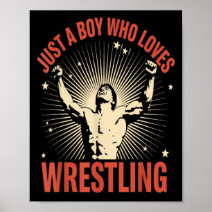 Affiche Juste Un Garçon Qui Aime Lutter Conception Vintage