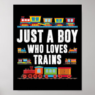 Affiche Juste Un Garçon Qui Aime Train Toddler Chemise Bab