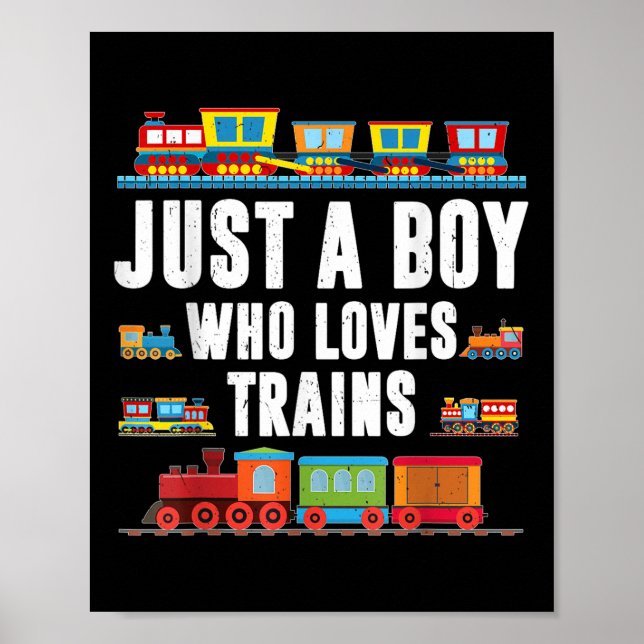 Affiche Juste Un Garçon Qui Aime Train Toddler Chemise Bab (Devant)