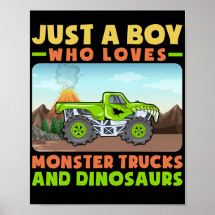 Affiche Juste Un Garçon Qui Épouse Des Camions Monster Et 