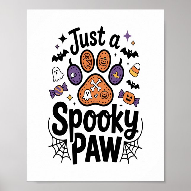 Affiche Juste Un PNG Paw Éffrayant, Halloween Chien (Devant)