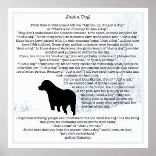 Affiche Juste une citation de chien - Labrador noir - Poèm