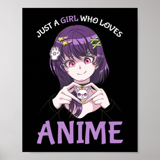 Affiche Juste Une Fille Qui Aime Anime Adolescentes Filles (Devant)