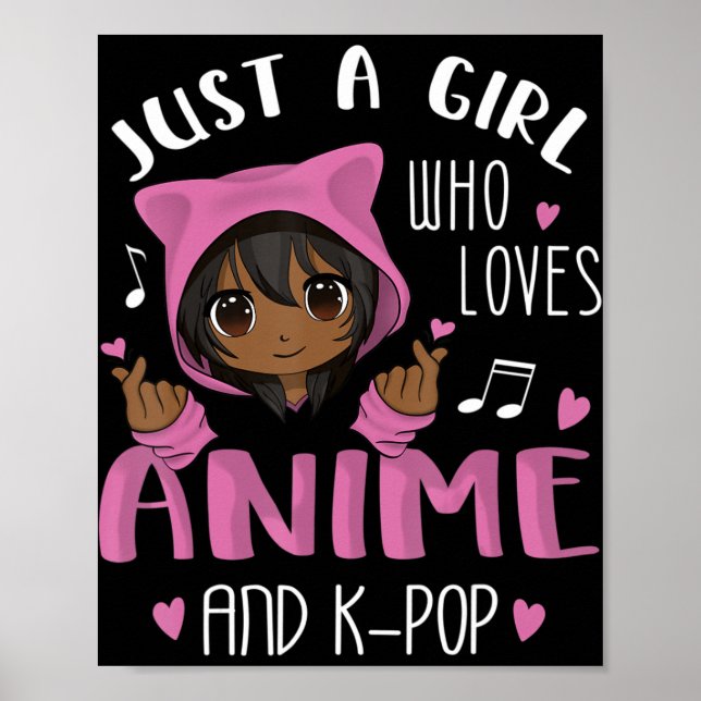 Affiche Juste une fille qui aime Anime et K-Pop African Am (Devant)