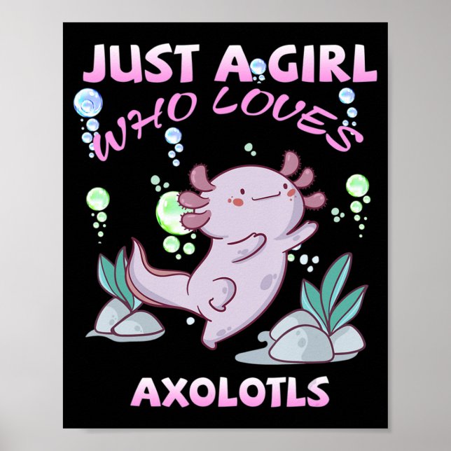 Affiche Juste Une Fille Qui Aime Axolotls Anime Kawaii Cad (Devant)