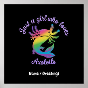 Affiche Juste une fille qui aime Axolotls mignonne personn