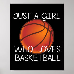 Affiche Juste Une Fille Qui Aime Basketball Sport Ball Jou