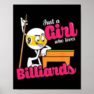 Affiche Juste Une Fille Qui Aime Billard Citation Pour Poo