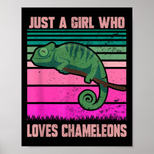 Affiche Juste Une Fille Qui Aime Chameleons Citation Drôle