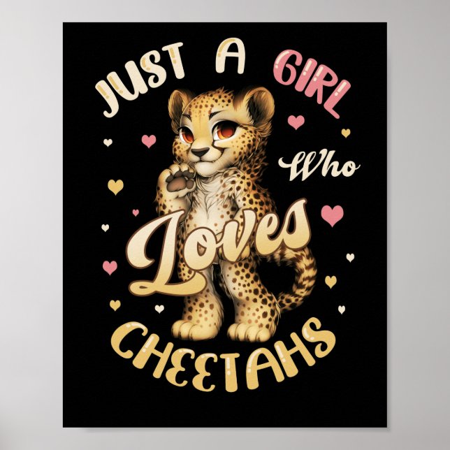 Affiche Juste une fille qui aime Cheetahs Femmes Cheetah (Devant)
