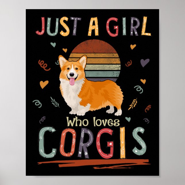 Affiche Juste Une Fille Qui Aime Corgis Funny Corgi (Devant)