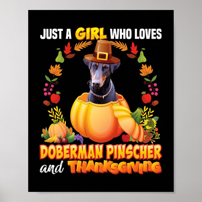 Affiche Juste Une Fille Qui Aime Doberman Pinscher Chien E (Devant)