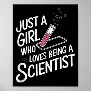 Affiche Juste Une Fille Qui Aime Être Scientifique Mignonn