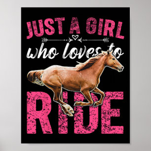 Affiche Juste Une Fille Qui Aime Faire Du Cheval À Cheval