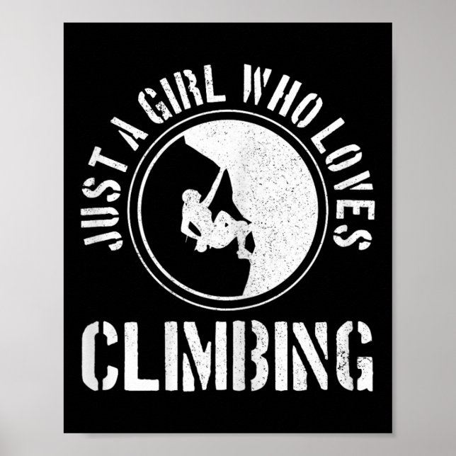 Affiche Juste une fille qui aime grimper Funny Rock Climbe (Devant)