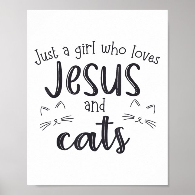 Affiche Juste Une Fille Qui Aime Jésus Et Chats _3 (Devant)
