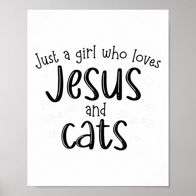 Affiche Juste Une Fille Qui Aime Jésus Et Chats Chat Chrét (Devant)