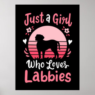 Affiche Juste une fille qui aime Labrador Retriever